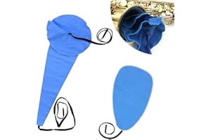 2 Pcs Saxophone Cleaning Cloth Kit - Durable Inside Tube Cleaning Cloth, Microfiber Material for Clarinet, Piccolo, Flute - M