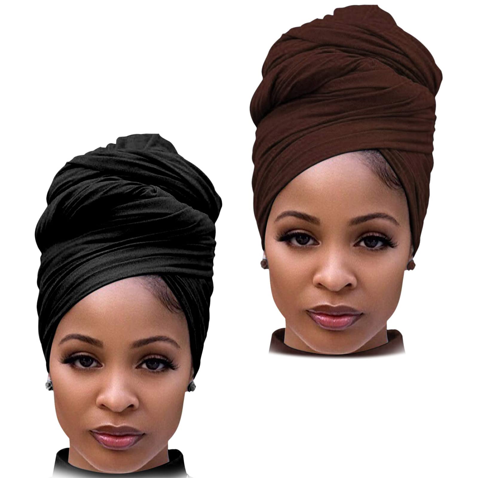 DRESHOW Hair Wrap for Black Women with Natural Hair Large Stretch Soft Edge Scarves for Braids Dreadlocks