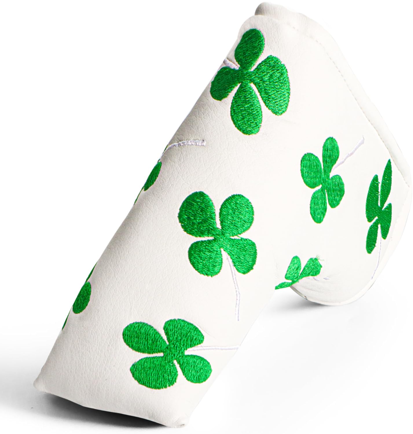 Golf Blade Putter Cover Mallet PU Leather for Golf Putter Club Protector fits All Putters Portable and Durable Color Black White Blue Red Pattern (White)