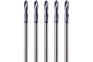 BestParts High Performance 5Pcs Solid Carbide Spotting Drill - AlTiN Coated, 90 Degree, 2 Flute, 1/8" Shank Diameter, 5/8" Flute Length, 2" Overall Length