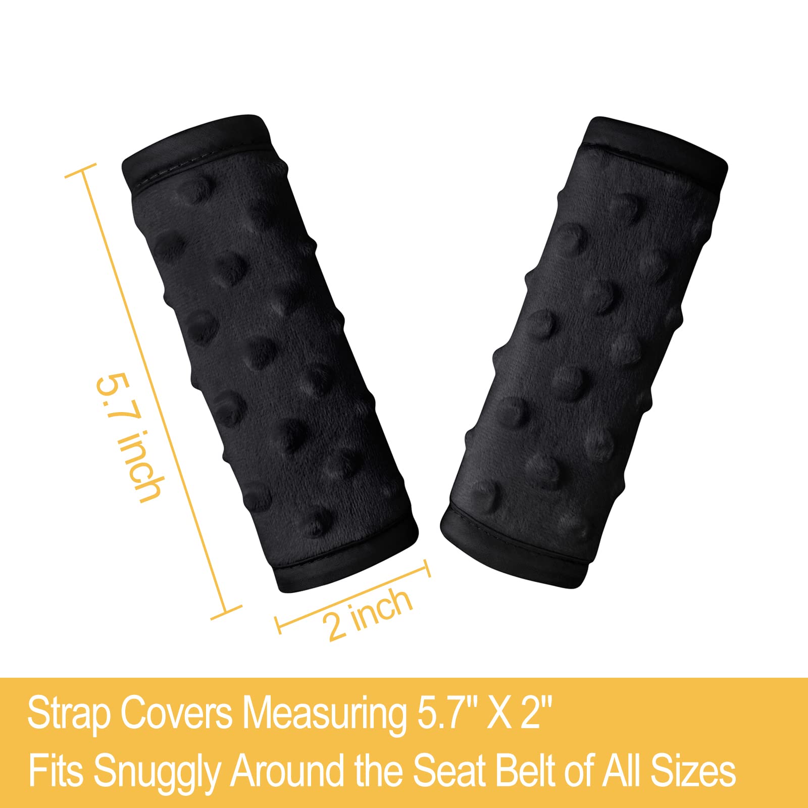 Pro Goleem Car Seat Strap Covers for Babies Soft Car Seat Strap Shoulder Pads for All Car Seats, Stroller, Pushcar, Black