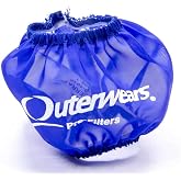 Outerwears Breather Wrap, Pre Filter, Round, 3 in Diameter, 2.5 in Tall, Outerwears Logo, Polyester, Blue, Shielded Breathers, Each