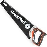 GreatNeck 74003 15" Hand Saw, SK-5 Steel Blade, Tri-Bevel Teeth, Comfort Grip, Aluminum Frame &ndash; Wood Cutting Tool for Precise, Fast Cuts