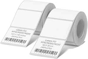2 Rolls Label Maker Tape for M110/M220, Thermal Laminated Waterproof Self-Adhesive Labels, 480pcs 40mm x 30mm White Multipurp
