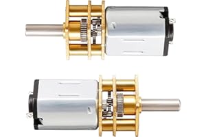 PRIAOLKER 6V 60RPM Micro DC Gear Motor with All-Metal Gear Box Motor GA12-N20 3mm Shaft High Torque Gear Motor, Suitable for Robot Models, Reinforced Concrete Cars, DIY RC Toys - (2 pcs)