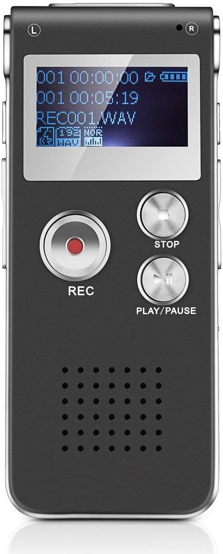 Digital Voice Recorder, 16GB Voice Activated Recorder with Playback, SHANGCAI Mini Audio Recorder for Lectures, Meetings, Interviews, Portable Tape Dictaphone with USB, MP3
