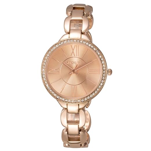 METROPOLITAN Damenuhr - Fairy, rotgold - Made with Crystals from Swarovski