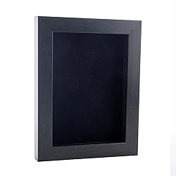 6x8 Shadow Box Frame Charcoal Gray Wood | with a