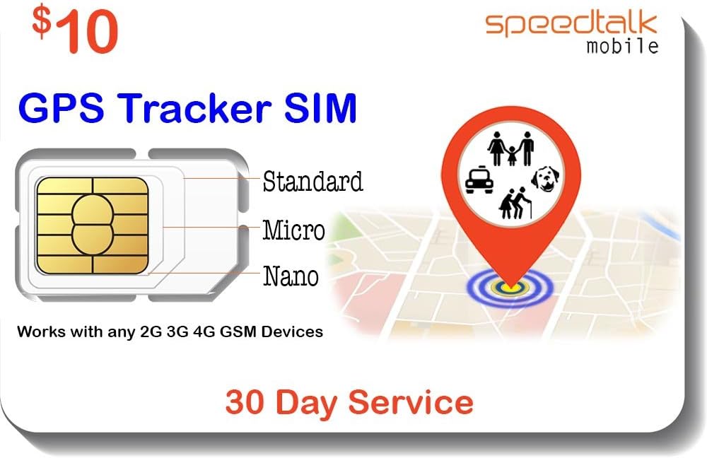 GSM SIM Card for GPS Trackers Pet Kid Senior Vehicle Tracking Devices
