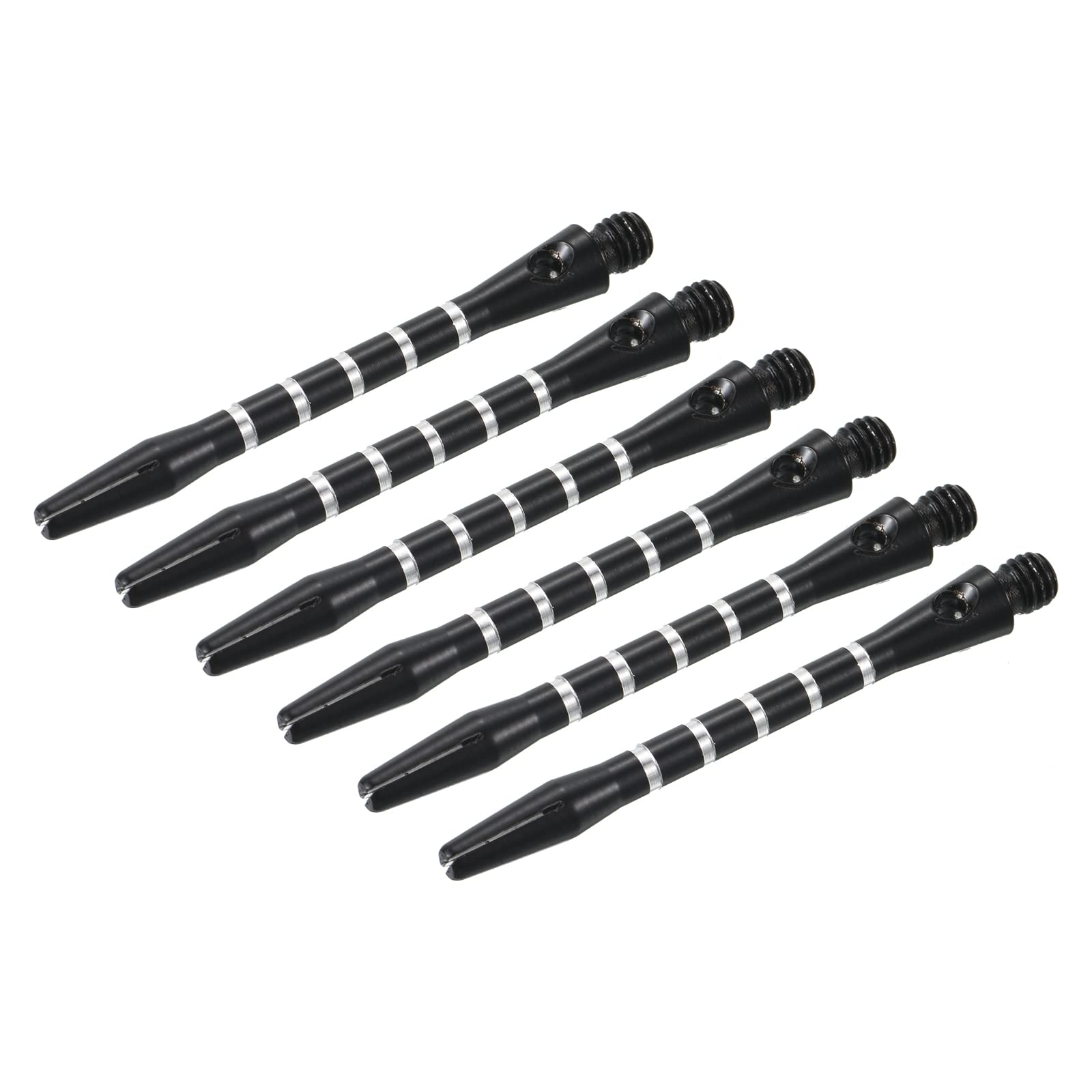 PATIKIL 48mm Dart Shafts, Medium 2BA Thread Aluminum Dart Stems Dart Accessories for Steel Tip - 6 Pack (Black)