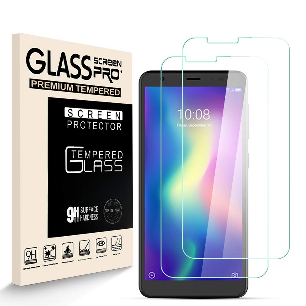 HJX Screen Protector for ZTE Blade A5 2019 [2 Pack], 9H Hardness Tempered Glass, 2.5D High Definition Film, Bubble Free, Screen Protector Compatible with ZTE Blade A5 2019