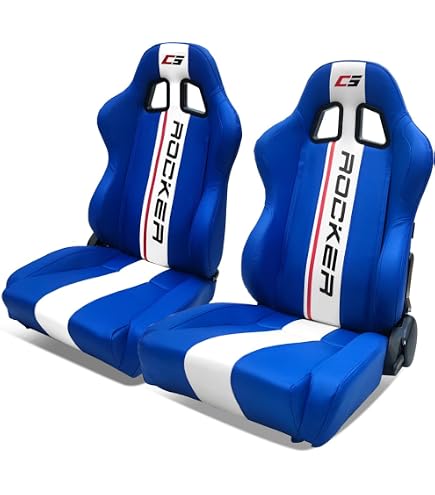 Amazon.com: Universal Racing Seats w/Dual Sliders Black PU Leather