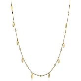 FRUMOS Dainty Layered Choker Necklace 18k gold Plated Y Pendant Commemorative coin Necklace Multilayer Bar Disc Necklace Adjustable Layering Choker Necklaces fashion jewelry for Women Girls