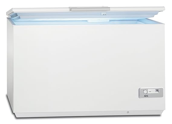 AEG AHB93331LW Gefriertruhe / 327 L / LowFrost – weniger Eisbildung / Quick-Türöffnung / Temperaturalarm / Rollen