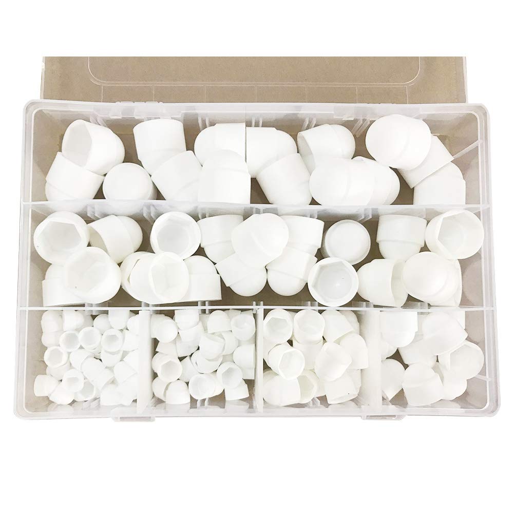 ORETG45 Bolt Covers Screw Caps, Assortment Plastic Nut kits with Storage Box, M 4 M 5 M 6 M8 M10 M12