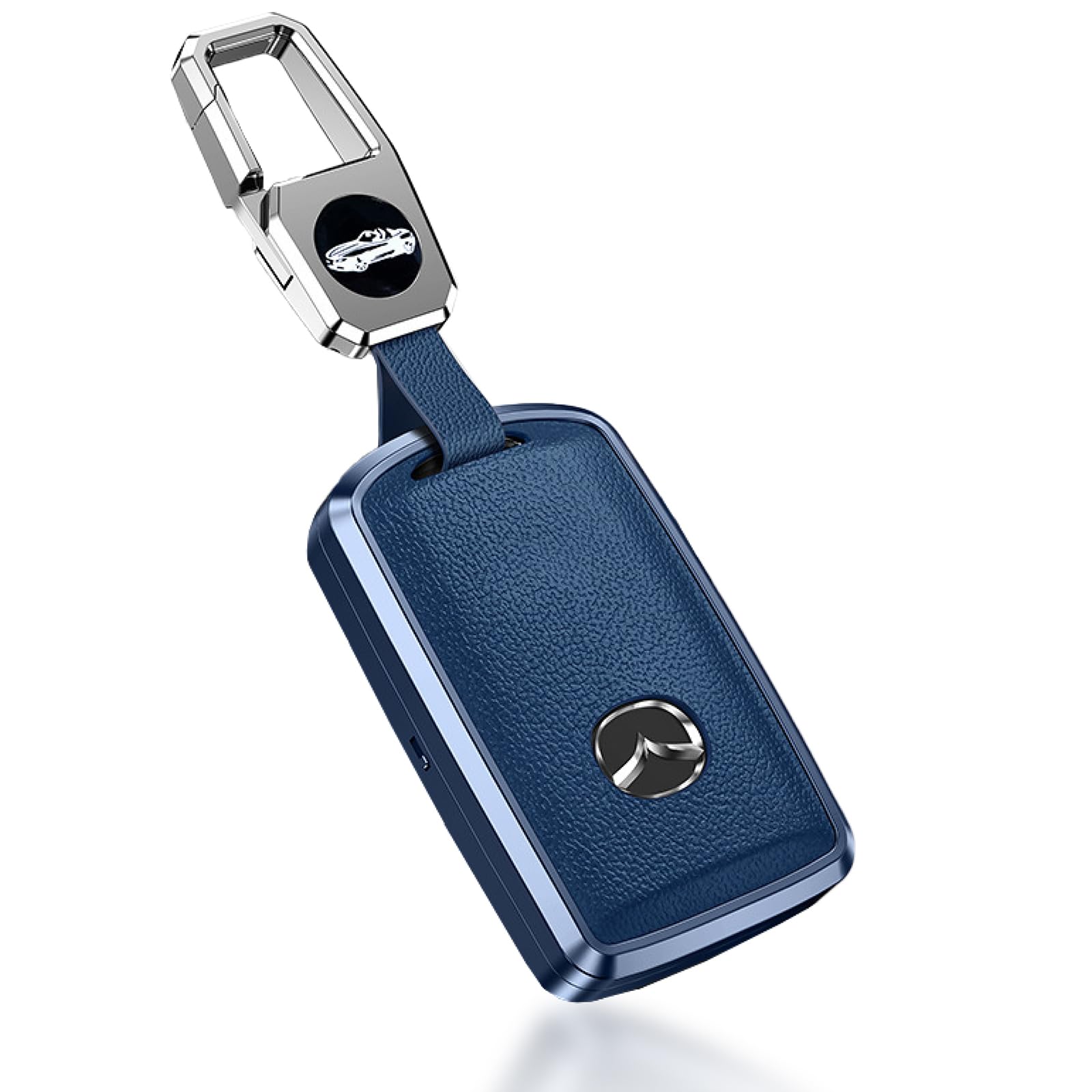 [Krovat] マツダ キーケース スマートキー対応 【スムーズな操作感】 マツダ3 アクセサリー CX-5 CX-8 CX-30 【強固に全面保護】 本革 汎用 紺 の商品画像