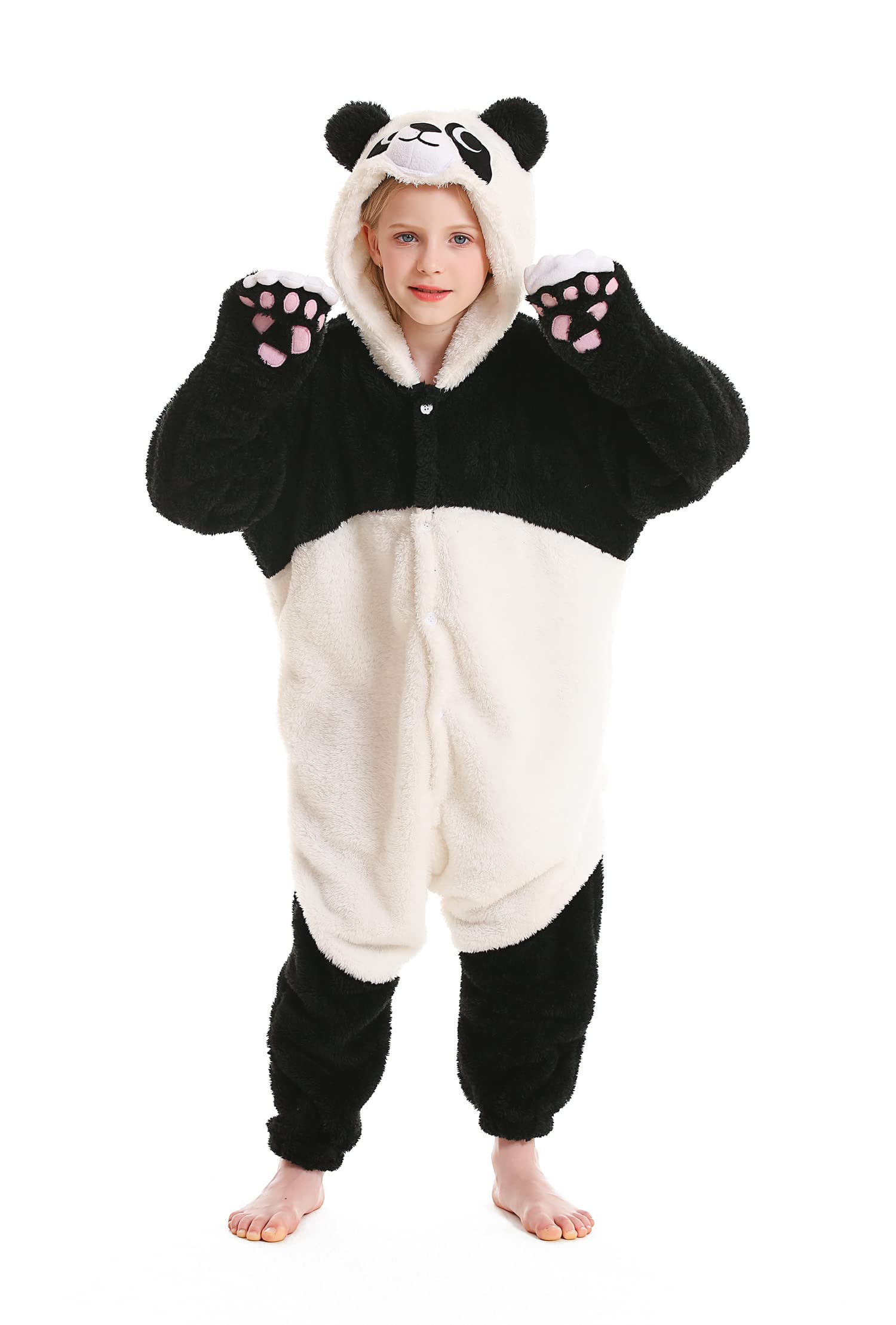 Photo 1 of ATOZ Onesie for Kids, Animal Pajamas Halloween Cosplay Costume for Girls Boys, Panda 10-11Y