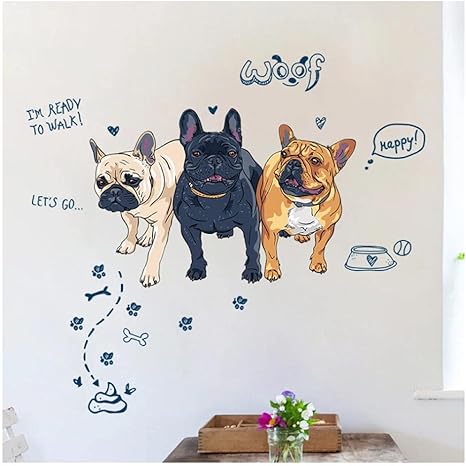 Amazon Qjiahq 漫画の犬の壁のステッカー大きなサイズの家の装飾動物の壁紙キッズルーム125x115cmのdiyビニール壁の装飾 ウォールステッカー オンライン通販