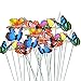 Topix Butterfly Garden Ornaments & Patio Decor Butterfly Party Supplies for Garden Yard Planter Colorful Whimsical Butterfly Stakes (48