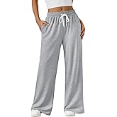 AUTOMET Lounge Pants Women Wide Leg Casual Sweatpants Baggy Workout Sweat Pajamas Pants Fall Fashion Outfits with Pockets