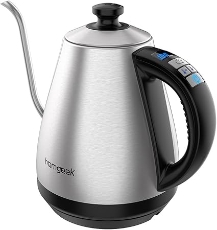 Homgeek Gooseneck Electric Kettle With Temperature Control Electric Jug Kettle With Led Display Gooseneck Drip Kettle 1 2l Amazon Co Uk Kitchen Home