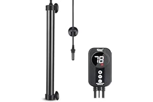 hygger Marine Aquarium Heater 200W,Titanium Heater with Digital LED Controller & Temperature Probe,Submersible Fish Tank Heater with Temperature Calibration,for Saltwater Freshwater Tank 30-40Gallon