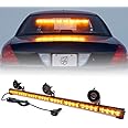 Xprite 35" LED Emergency Strobe Traffic Advisor Light Bar w/ 21 Flash Patterns, Directional Flashing Safety Strobe Light, for Vehicles Trucks SUV ATV (Amber)
