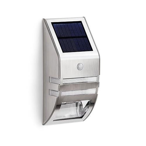 Tooltime® Silver Ultrabright 2 LED Stainless Steel Solar Wall Light