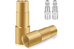 SAFELIFE Air Chuck for Bike Tires Presta Valve Straight Tire Chucks Open Flow Air Chuck with 1/4" NPT (2 Pack)