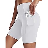 kakola Women's High Waisted Biker Shorts with Pockets Tummy Control Short Leggings for Yoga Workout Gym Running