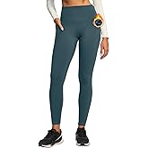 Ewedoos Fleece Lined Leggings Women No Front Seam Compression Thermal Leggings Tummy Control with Pockets Warm Yoga Pants