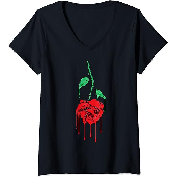 Amazon.com: Upside Down Dripping Melting Rose Flower Heartbreak T