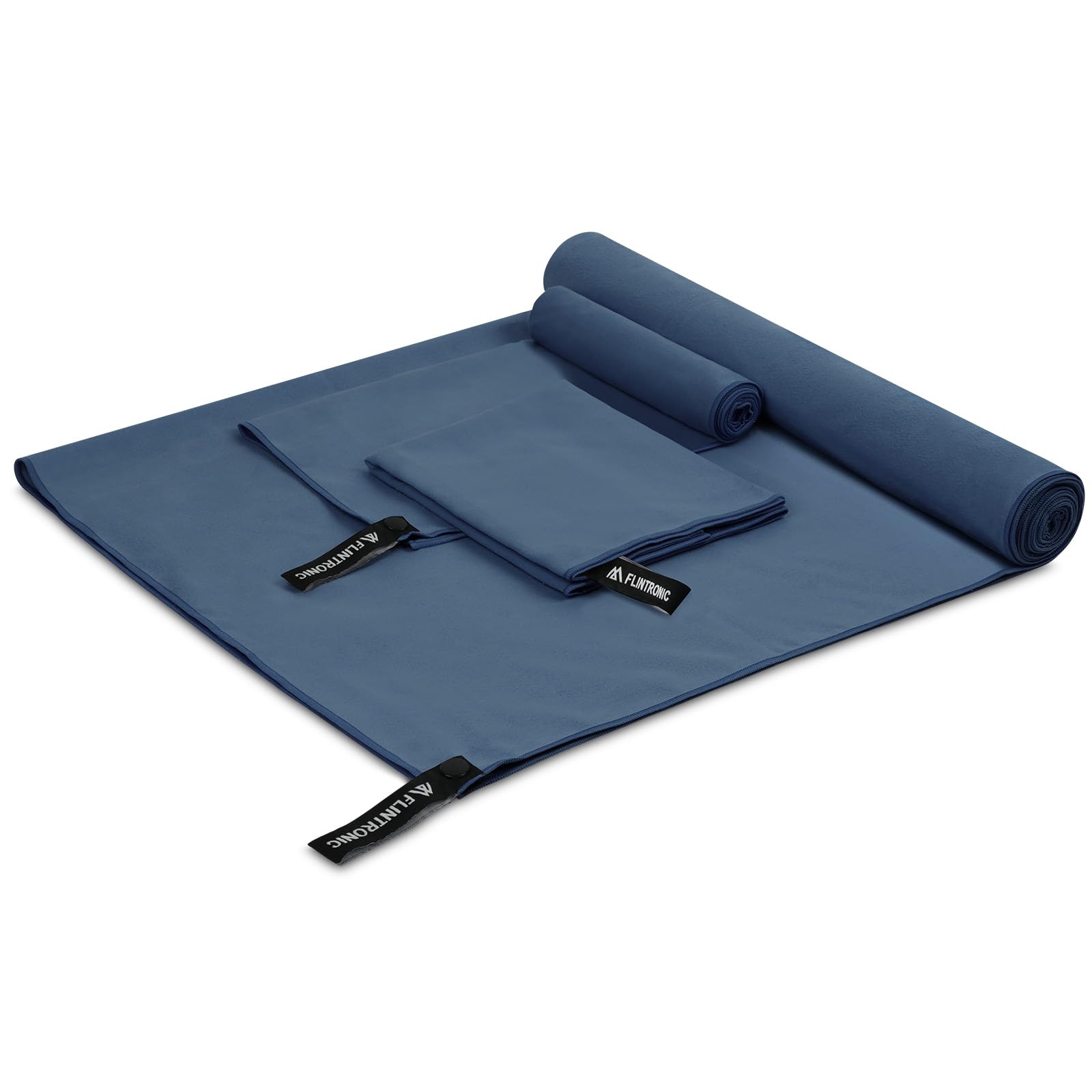 flintronic 3 Pack Microfibre Towel, Microfibre Travel Towel, Lightweight Absorbent, Ultra-lightweight & Fast Drying, for Yoga,Camping & Backpacking, Large (180x90CM) + 2 Small (80x40CM)