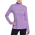 HISKYWIN Womens UPF 50+ Sun Protection Tops Long Sleeve Half-Zip Thumb Hole Outdoor Workout Shirt