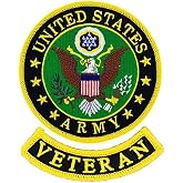 United States Army Veteran Embroidered Patch, with Iron-On Adhesive (Two Pieces)