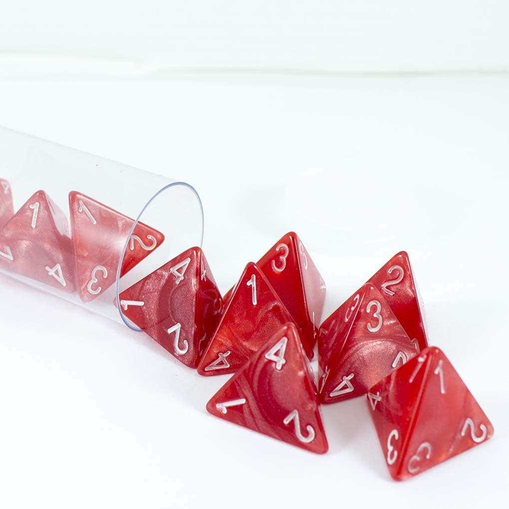 Paladin Roleplaying Red D4 Dice - 10D4 'Healing Potion' Set, Large