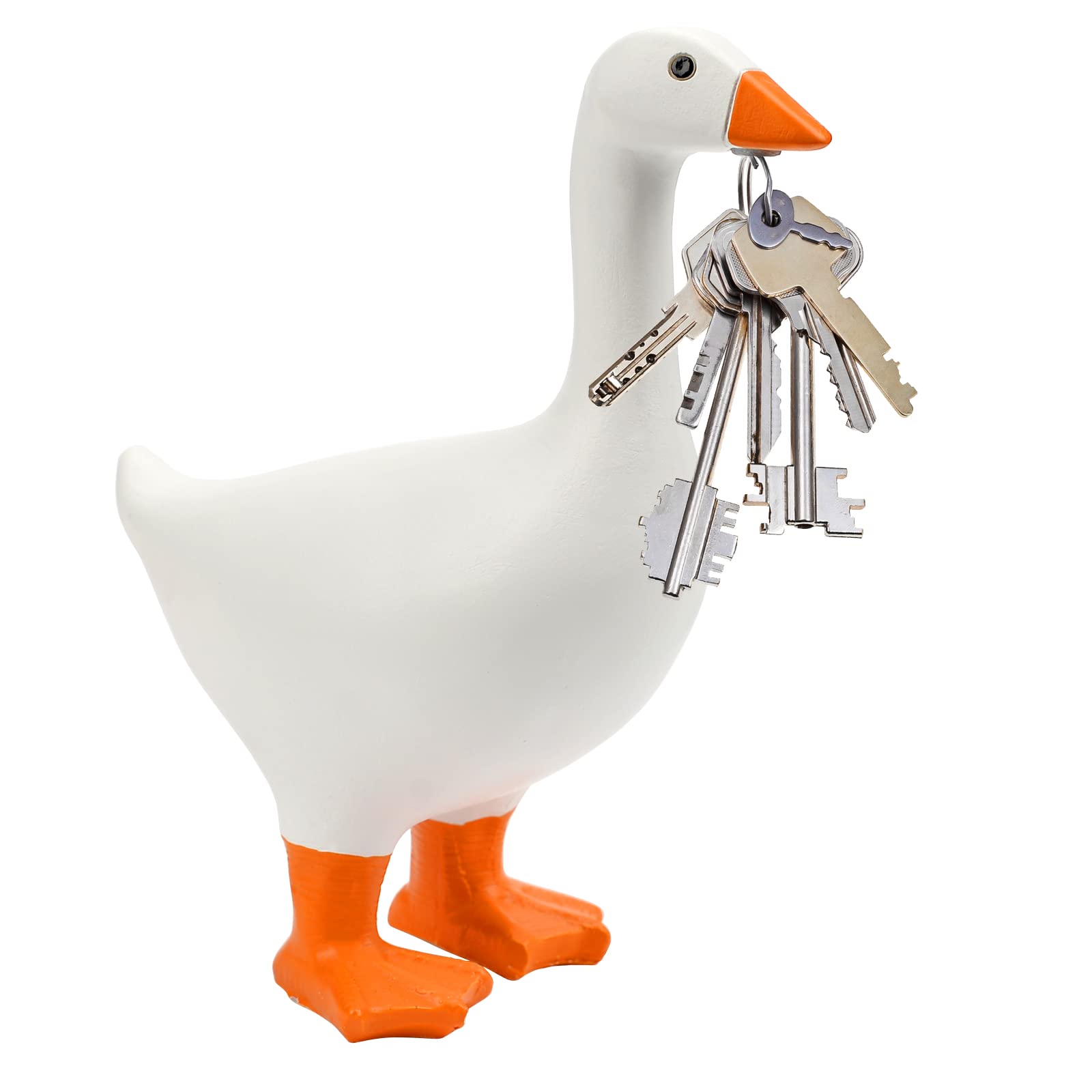 Pipihome Magnetic Goose Duck Key Holder Cute Resin Goose Duck Statue Key Storage Ducks Gifts Figurine Desk Ornaments Kawaii House Home Room Decor Accessories for Home