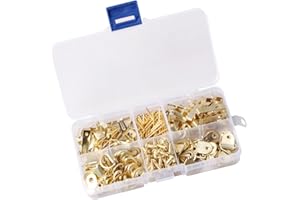 PENIKOKO 20lb Picture Hanging Hook Kit with Non-Trace Nails, 60 Hooks, 40 Nails 20 Screws for Wood Walls,