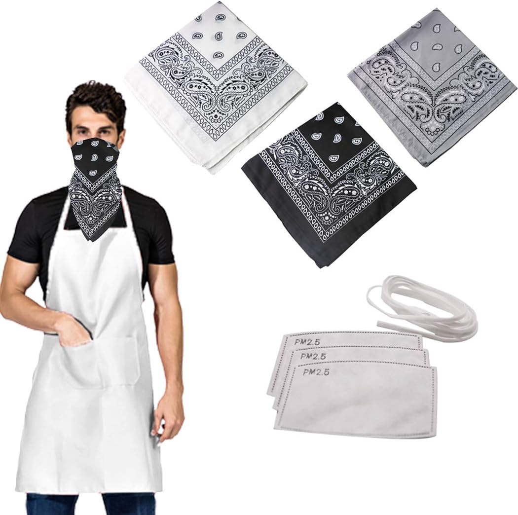 CWFUN Bandanas de vaquero para mujer 3 colores mezclados 3 piezas