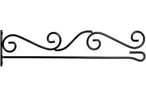 ANLEY Garden Flags Wall Scroll Hanger - Wrought Iron Horizontal Garden Flag Pole Holder - Weather Resistant & Easy Mounting -