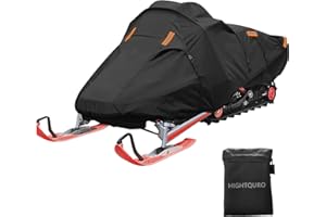 HIGHTQURO Snowmobile Cover Trailerable Universal Snowmobile Protective Cover Waterproof and UV Protection Snowmobile Storage Heavy Duty (Fits Length 130"x 51"x 48")