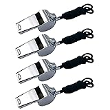 BEADNOVA Stainless Steel Whistle with Lanyard Coach
