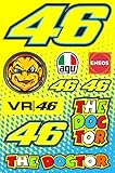 TopBikeDecals Valentino Rossi Decals Stickers VR 46 The Doctor Motorcycle Vinyl Graphic Set