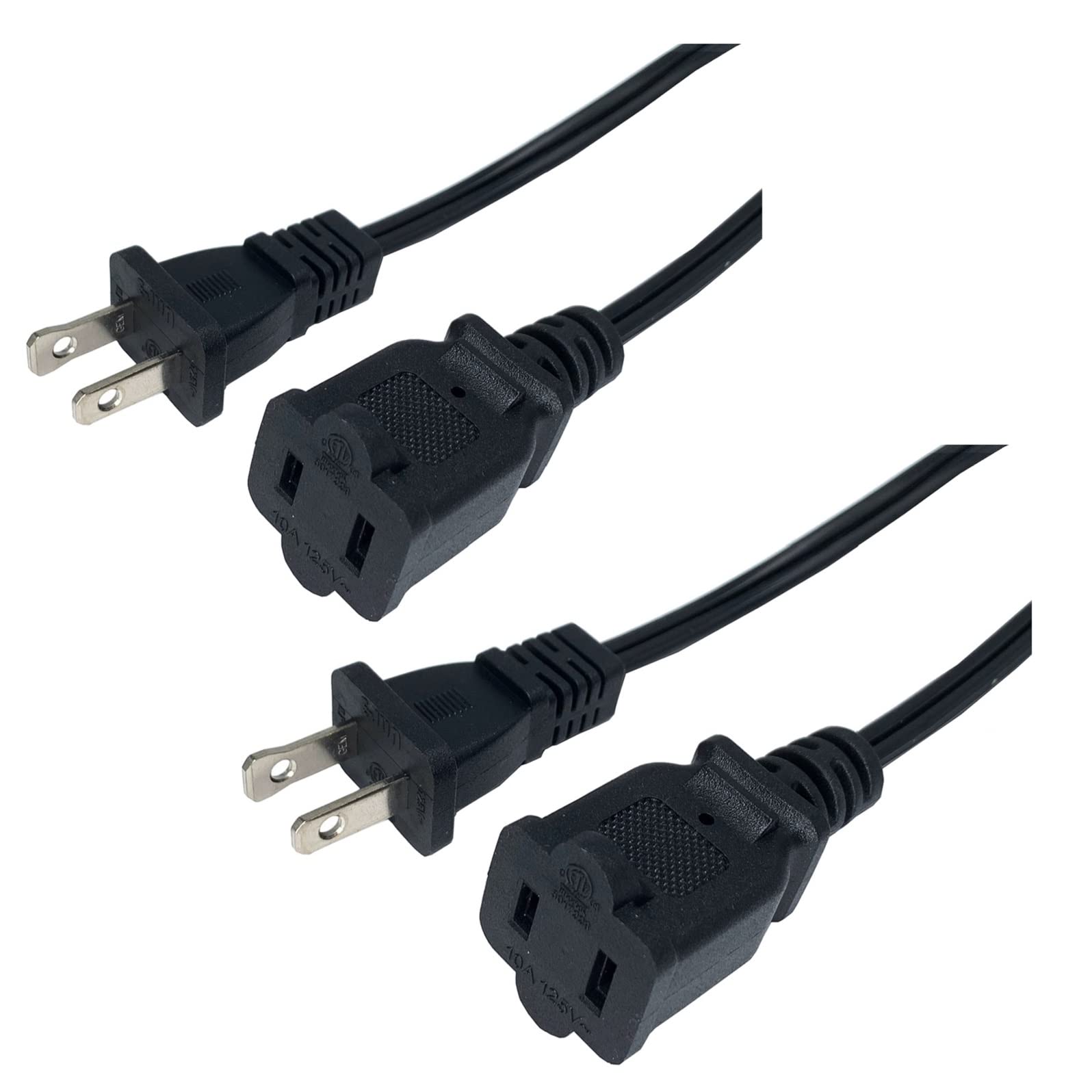 2 Prong Extension Cords, 5 FT Indoor Small Power