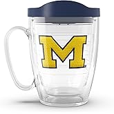 Tervis Made in USA Double Walled University of Michigan UM Wolverines Insulated Tumbler Cup Keeps Drinks Cold & Hot, 16oz Mug, Big M