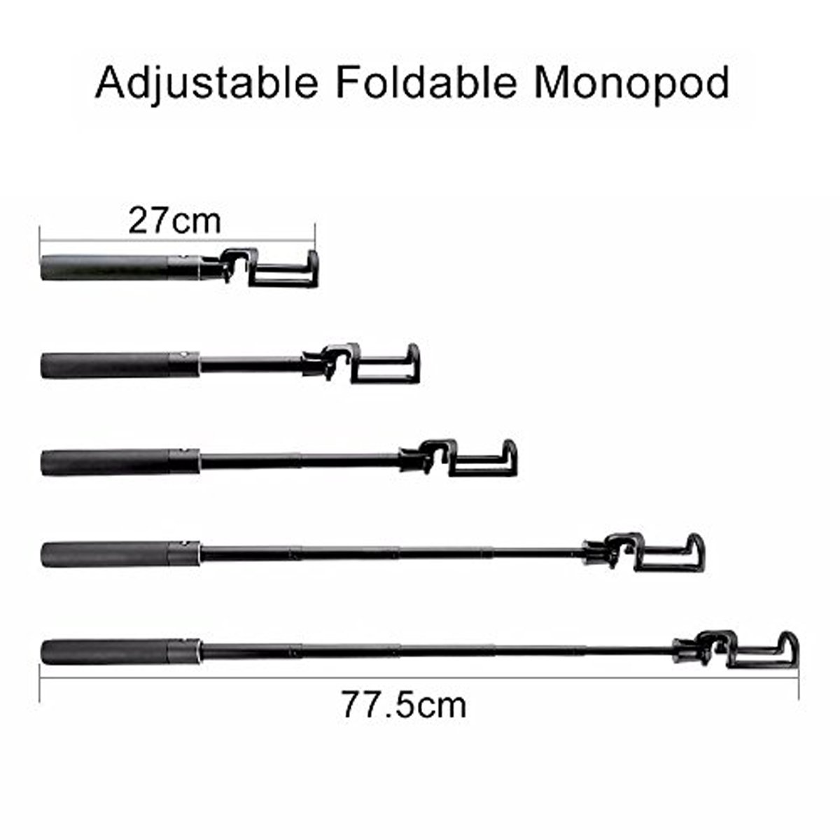 Bluetooth Selfie Stick for iPhone 7 7 plus 6 6s 6s plus 5s Samsung s7 s7 edge Android 3.5-6 inch Smartphones - BlitzWolf 3 in 1 Mini Extendable Monopod with Micro USB Cable 270° Rotation(Black)