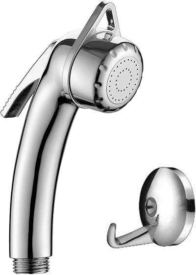 POHOVE High Pressure Shower Head 1/2 Inch Chrome Trigger Handheld with On Off