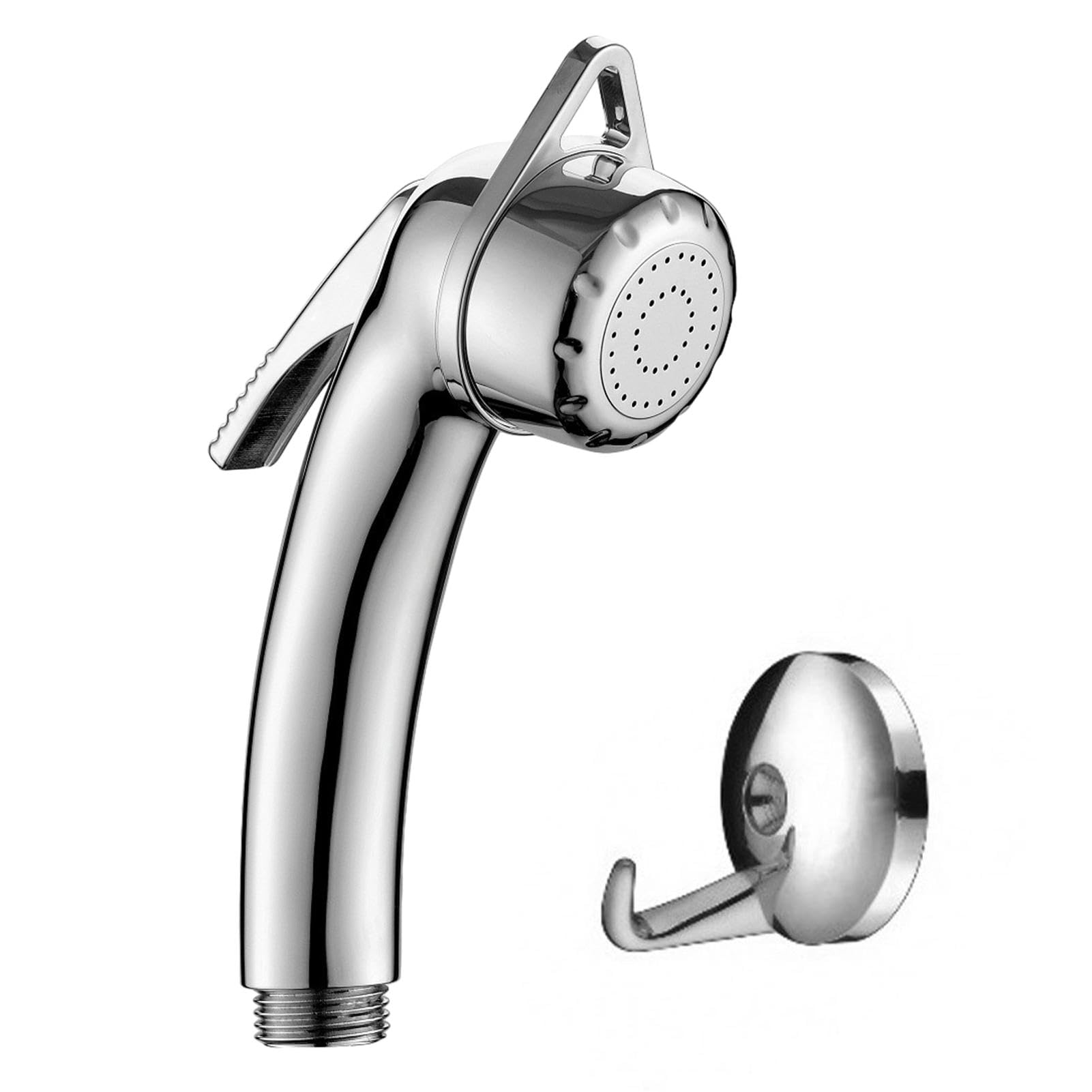 High Pressure Shower Head,1/2" Thread Chrome Trigger Handheld Shower Head with On Off Button,Shower Head Universal Bath Shower Fil-TER for Baths,Hair Salons,Pet Cleaning