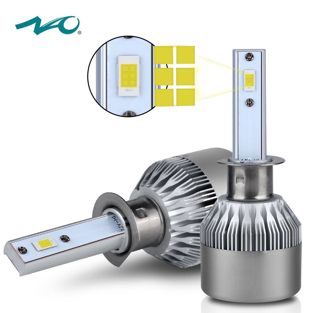 H1 Headlight Bulb H1 Led Kit Car Lights With Cob Chips 7600 Lumens 6500k Cool White Beam Bulbs Ip68 Waterproof All In One Conversion Kit H1 Headlight Tail Light Conversion Kits Light