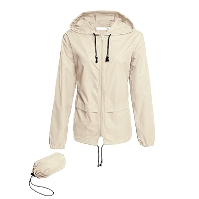 Avoogue Raincoat Women Lightweight Waterproof Rain Jackets Packable Outdoor Hooded Windbreaker